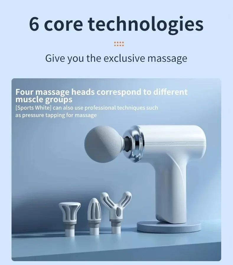 Mini Portable Massage Gun, Deep Tissue Electric Massager, Muscle Relaxation Fitness Massage Gun, 4 Replaceable Massage Heads