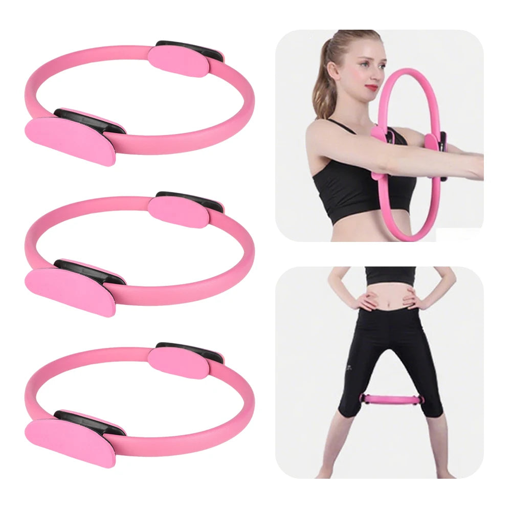 Pilates Ring Fitness Ring with Non Slip Handles Fitness Circle Flexible Resistance Exercise Equipment for Thighs Abs and Legs