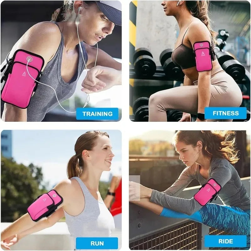 Running Armband Phone Holder with Headphone Jack Neoprene Waterproof for Gym Workout Hiking Outdoor Sports