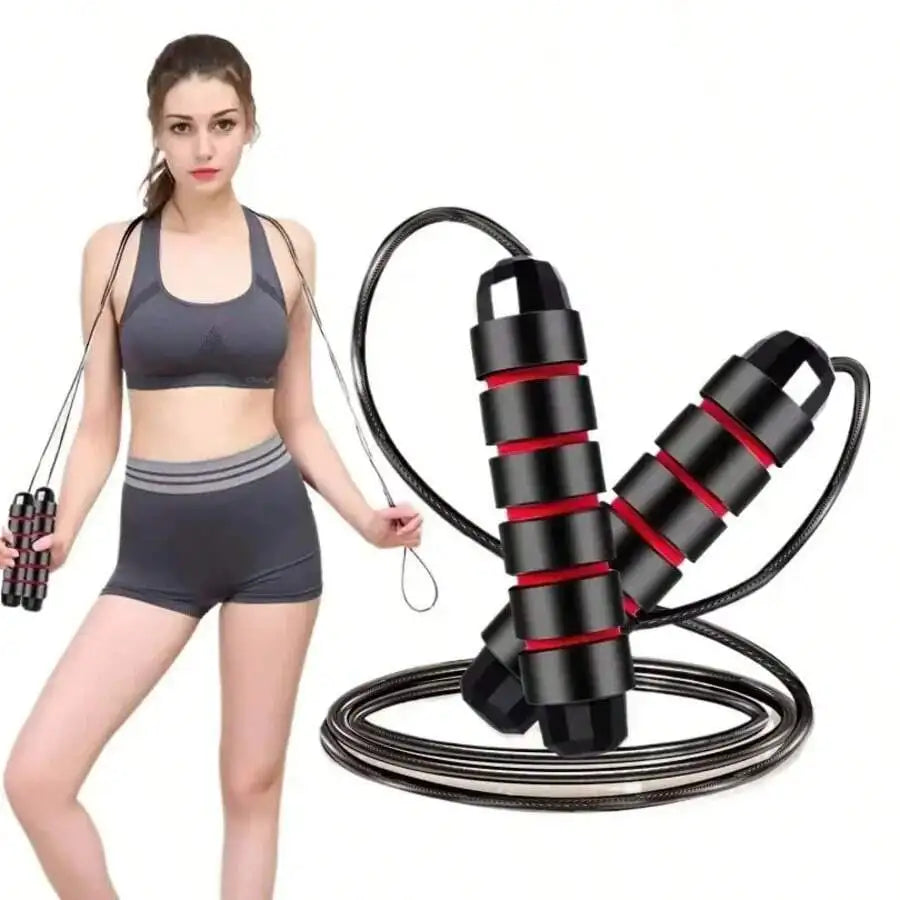 Adjustable Fitness Jump Rope Tangle-Free Fast Workout Rope with Ball Bearing Swivels for Men Women Aerobic Exercise Jump Rope