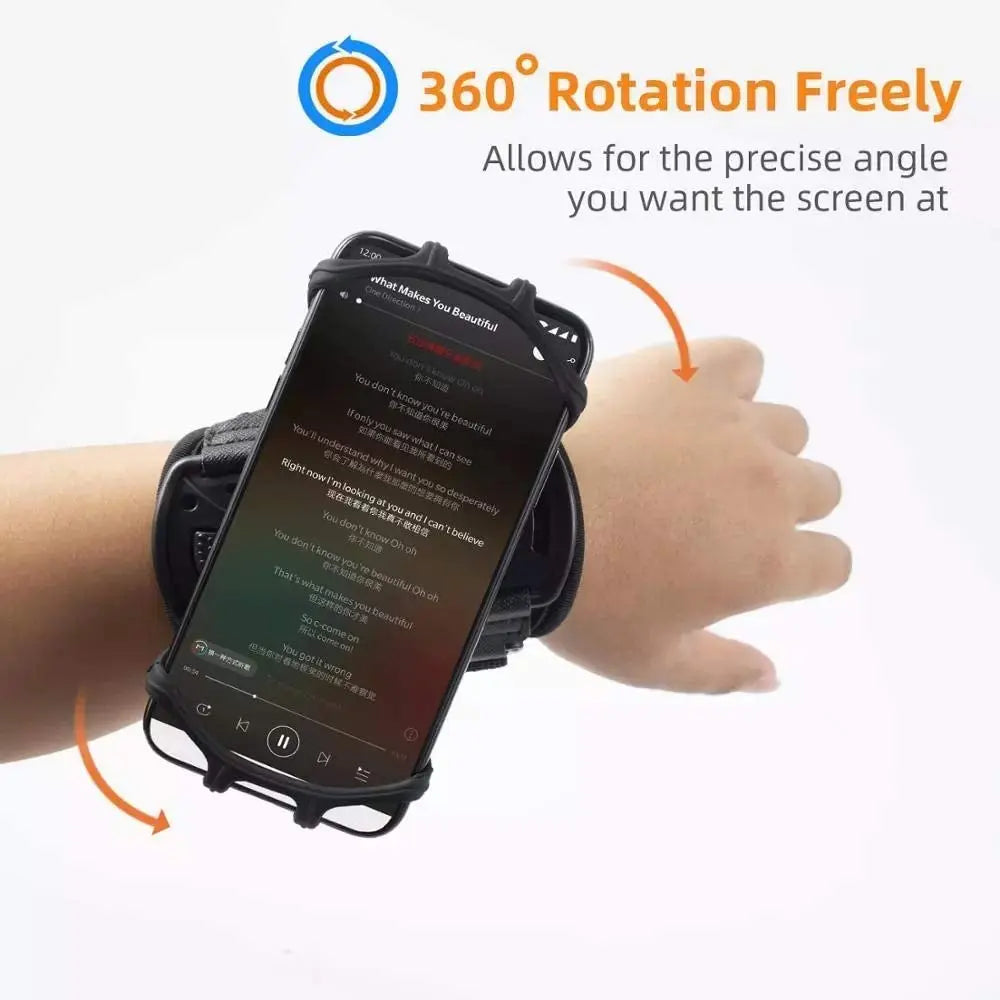 Wristband Phone Holder Mobile Removable 360°Rotating Running Phone Wrist Bag Takeaway Navigation Arm Bag for Fitness Cycling