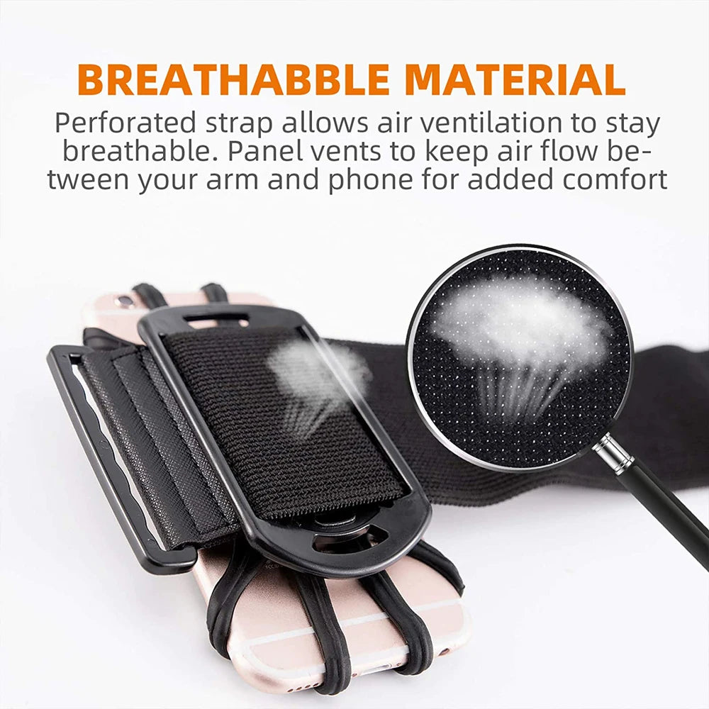 Wristband Phone Holder Mobile Removable 360°Rotating Running Phone Wrist Bag Takeaway Navigation Arm Bag for Fitness Cycling