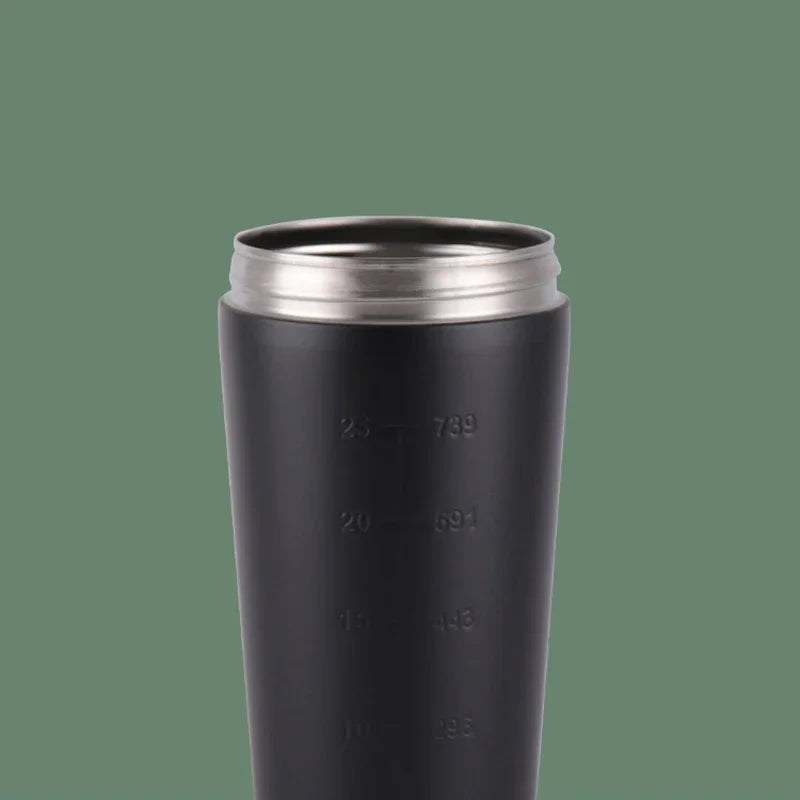 Portable Stainless Steel Shaker Bottle Protein Powder Leak Proof Shaker Cup Sport Mug with Scale Outdoor Fitness Whey Shakes Cup