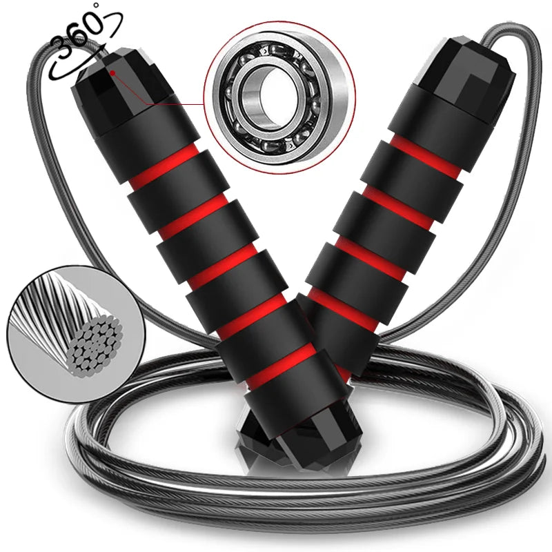 Adjustable Fitness Jump Rope Tangle-Free Fast Workout Rope with Ball Bearing Swivels for Men Women Aerobic Exercise Jump Rope