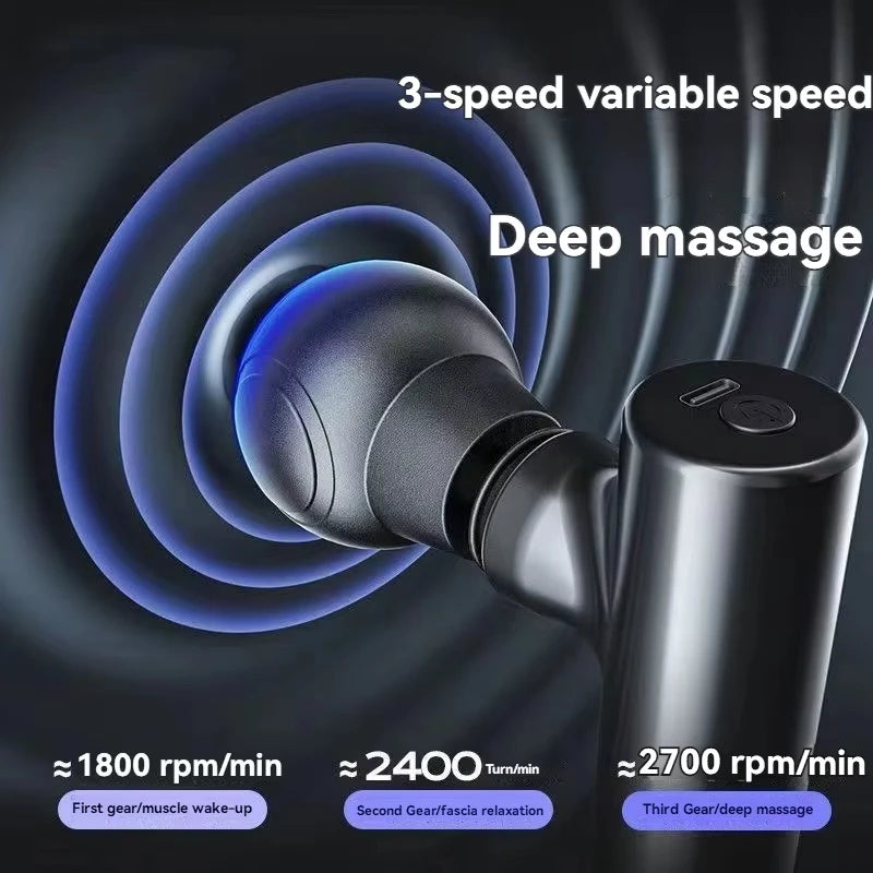 2025 New Mini Massage Gun USB Portable Muscle Relaxation Vibrating Fitness Equipment for Neck Back Shoulder Pain Relief
