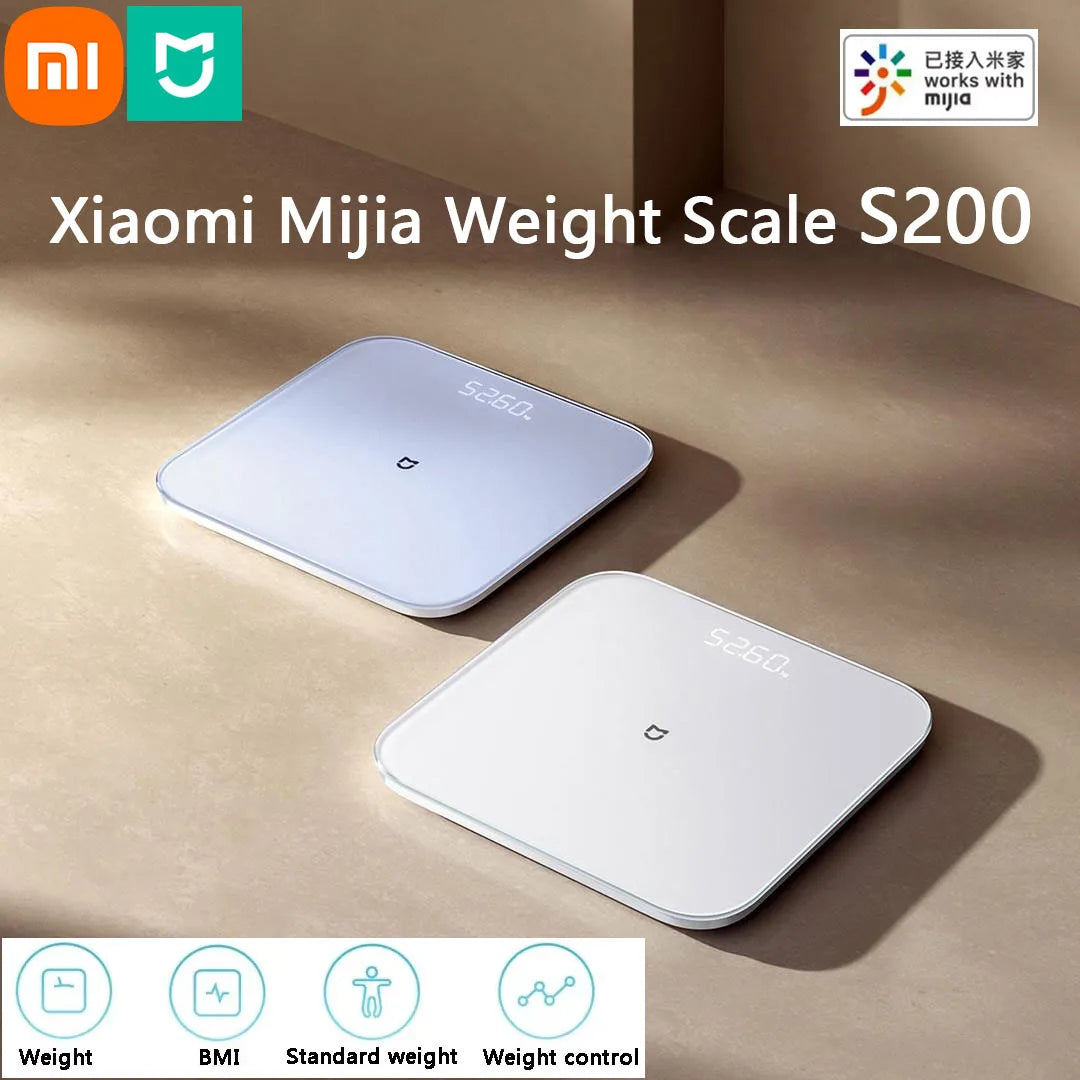 Xiaomi Mijia Weight Scale S200 Bluetooth 5.4 Smart Body Weight BMI LED Digital Display Accurate Measurement Work with Mihome APP