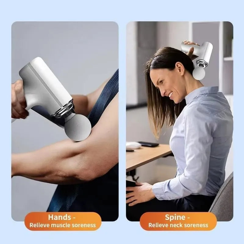 Mini Portable Massage Gun, Deep Tissue Electric Massager, Muscle Relaxation Fitness Massage Gun, 4 Replaceable Massage Heads