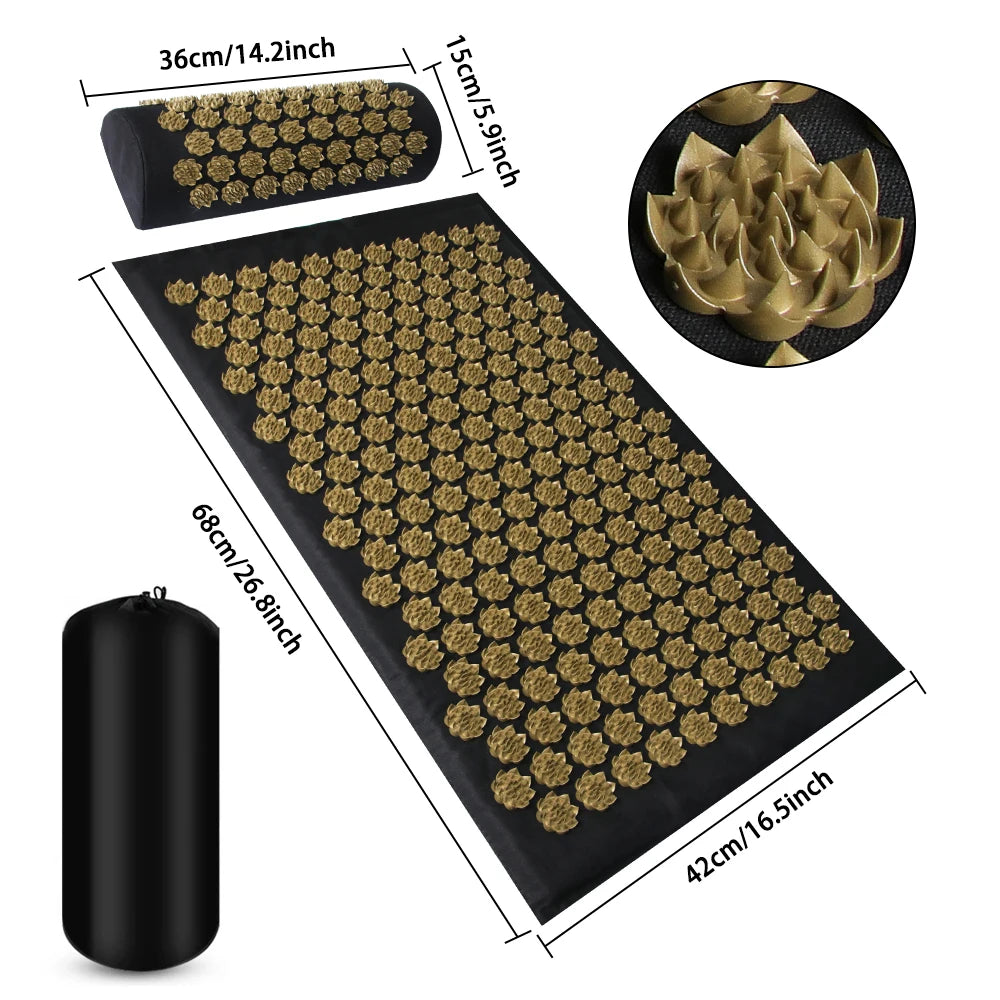 Massage Cushion Yoga Acupressure Mat Acupuncture Massage Mat Relieve Stree Back Body Pain Spike Mat Foot Massager Shakti Mat