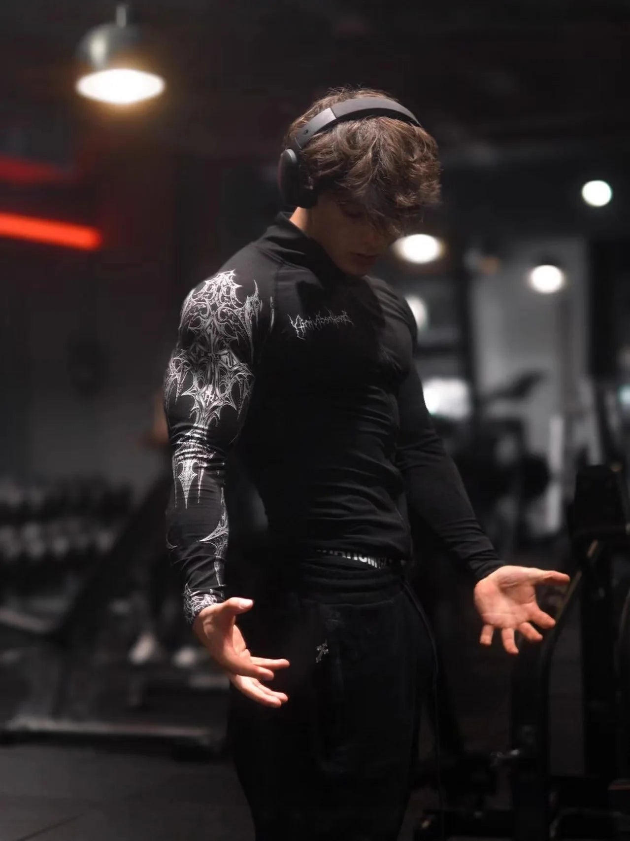 Men'S Gym Plus Size Zipper Printed Jacket， American Style Trendy Sportswear，Gym Bodysuit Fitness Zip-Up Jacket