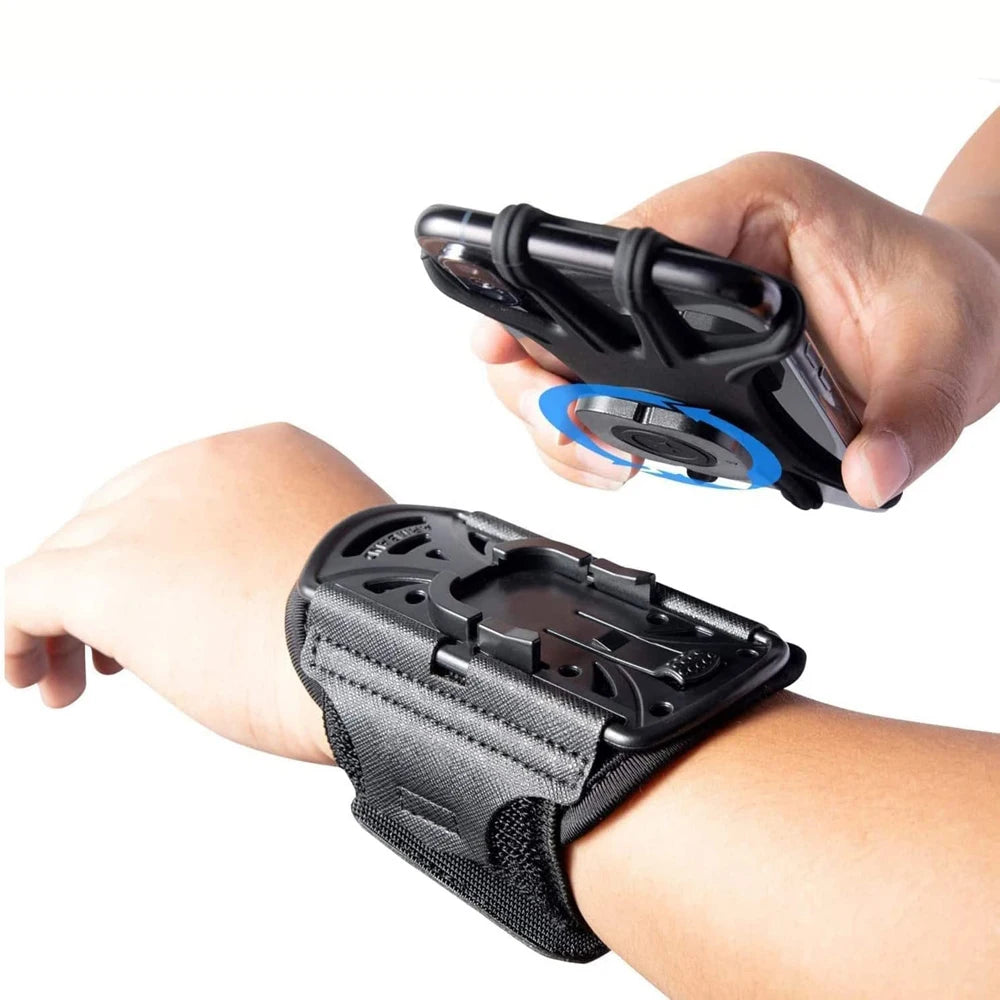 Wristband Phone Holder Mobile Removable 360°Rotating Running Phone Wrist Bag Takeaway Navigation Arm Bag for Fitness Cycling