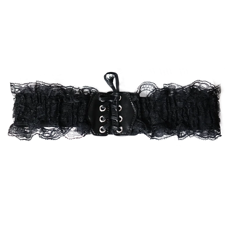 Waist belt for women wide black and white summer Korean version fashion retro match with dress suit lace edge versatile ins belt