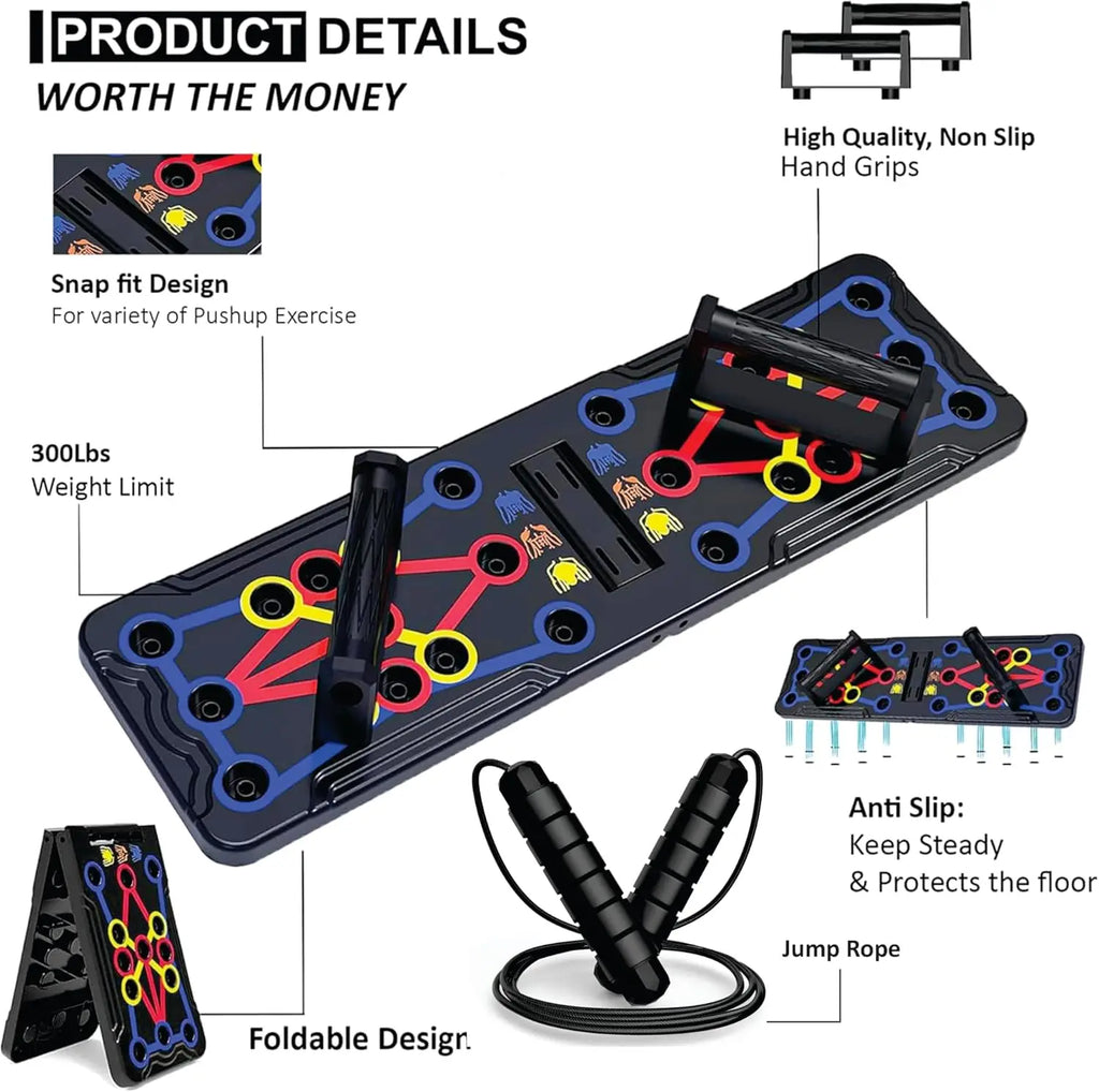 Push Up Board Portable MultiFunction Foldable Workout Equipments Push Up Bar for Home Gym Equipment Bodybuilding Fitness Sports