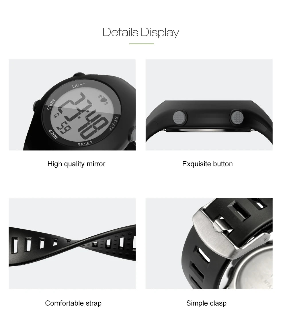 Heart Rate Monitor Men Women Outdoor Running Cycling Sports Digital Watches With Chest Strap Fitness Sensor Counter