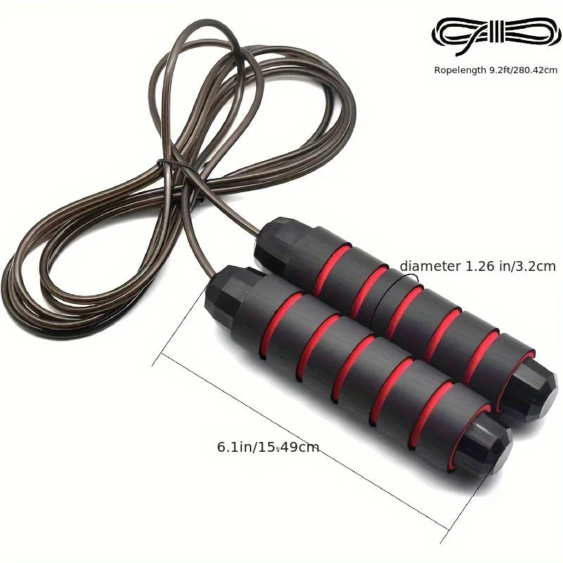 Adjustable Fitness Jump Rope Tangle-Free Fast Workout Rope with Ball Bearing Swivels for Men Women Aerobic Exercise Jump Rope