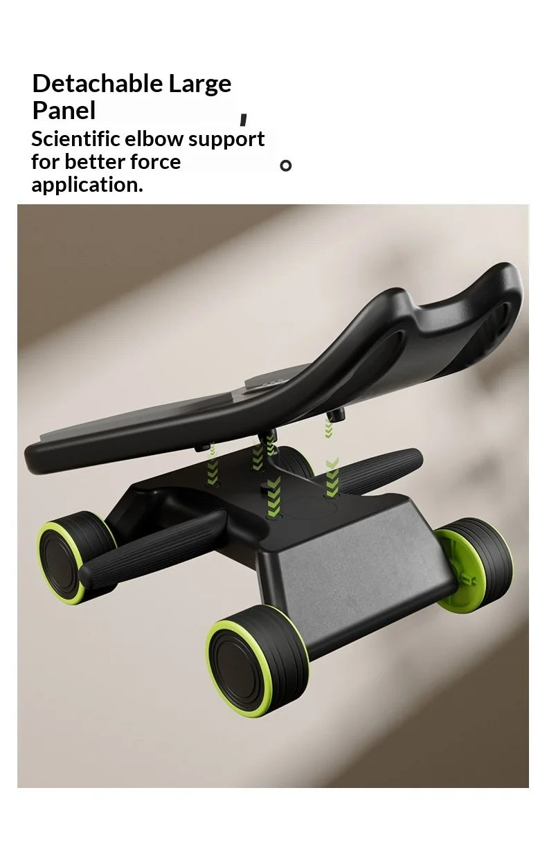 Ab Roller With Elbow Support Ab Roller Board Core Workout Machine With 4 Wheels Mini Pilates Reformer For Home Gym With Knee Pad