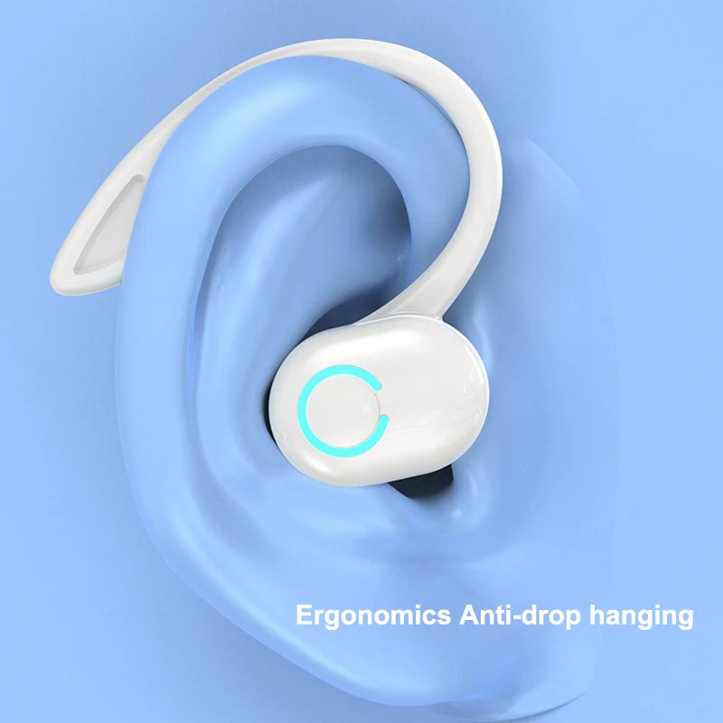Wireless Sports Single Ear Earphones Headphones Ear Hook Run Earbuds With Mic