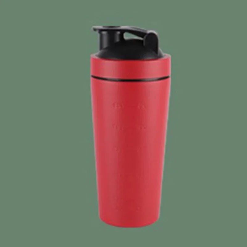 Portable Stainless Steel Shaker Bottle Protein Powder Leak Proof Shaker Cup Sport Mug with Scale Outdoor Fitness Whey Shakes Cup