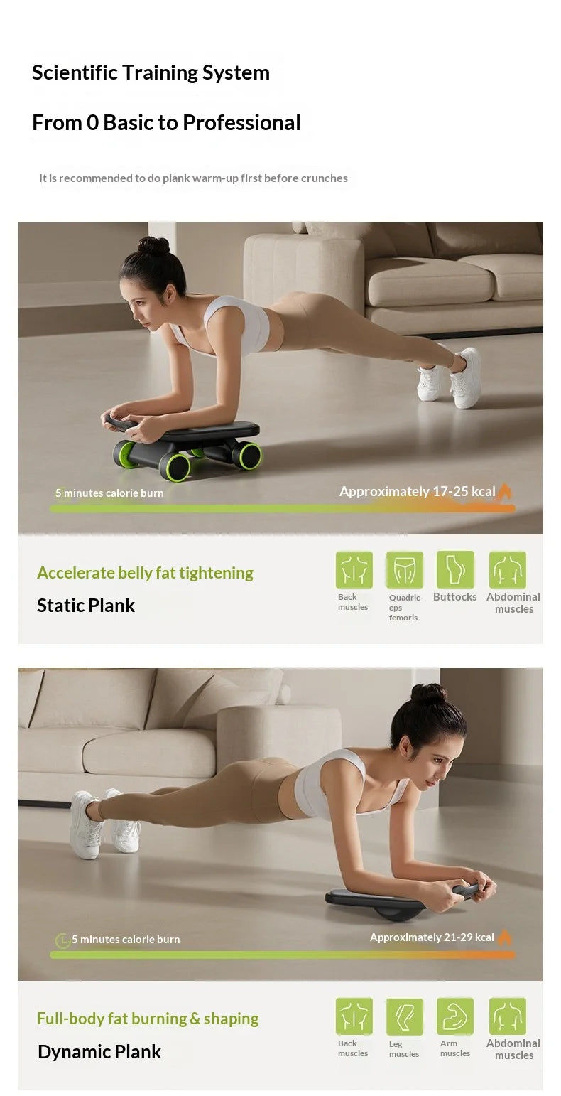 Ab Roller With Elbow Support Ab Roller Board Core Workout Machine With 4 Wheels Mini Pilates Reformer For Home Gym With Knee Pad