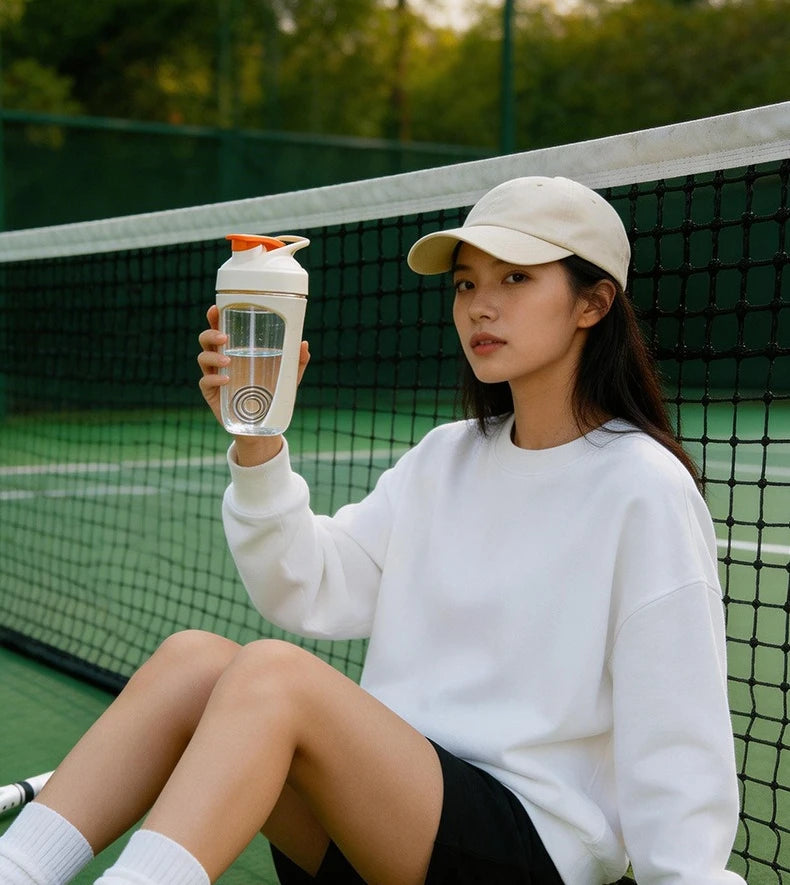 680ml Shaker Bottle Protein Shaker Fitness Bottle Plastic Bottle with Stainless Ball for Fitness Enthusiasts Athletes Sports Cup