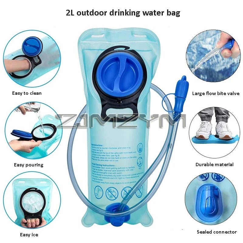 Waterproof Hydration Backpack Comfortable Breathable Sport Water Bag Backpacks With 2L Water Bag For Running Cycling Tourism