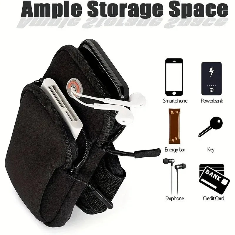 Running Armband Phone Holder with Headphone Jack Neoprene Waterproof for Gym Workout Hiking Outdoor Sports