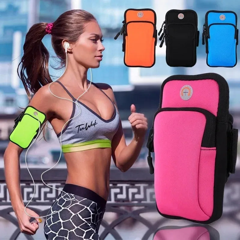 Running Armband Phone Holder with Headphone Jack Neoprene Waterproof for Gym Workout Hiking Outdoor Sports