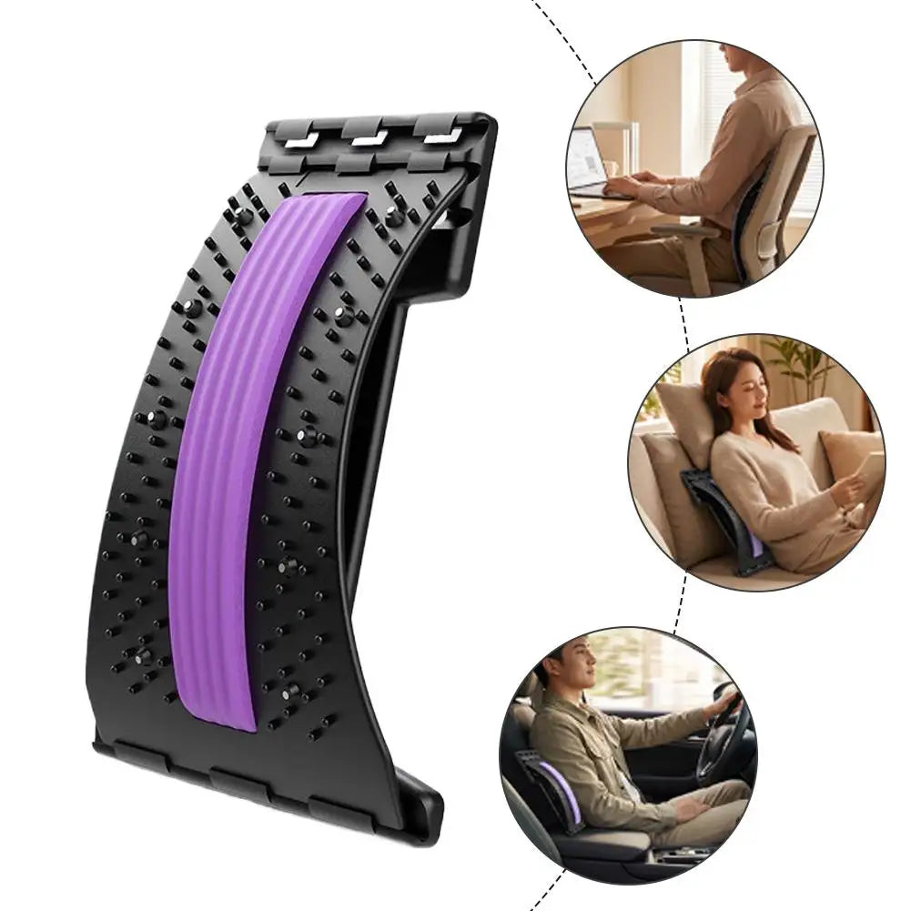 Lumbar Stretcher Massager Multi Level Adjustable Back Cracker Spine Correction Board Yoga Waist Fitness Support Traction Mat