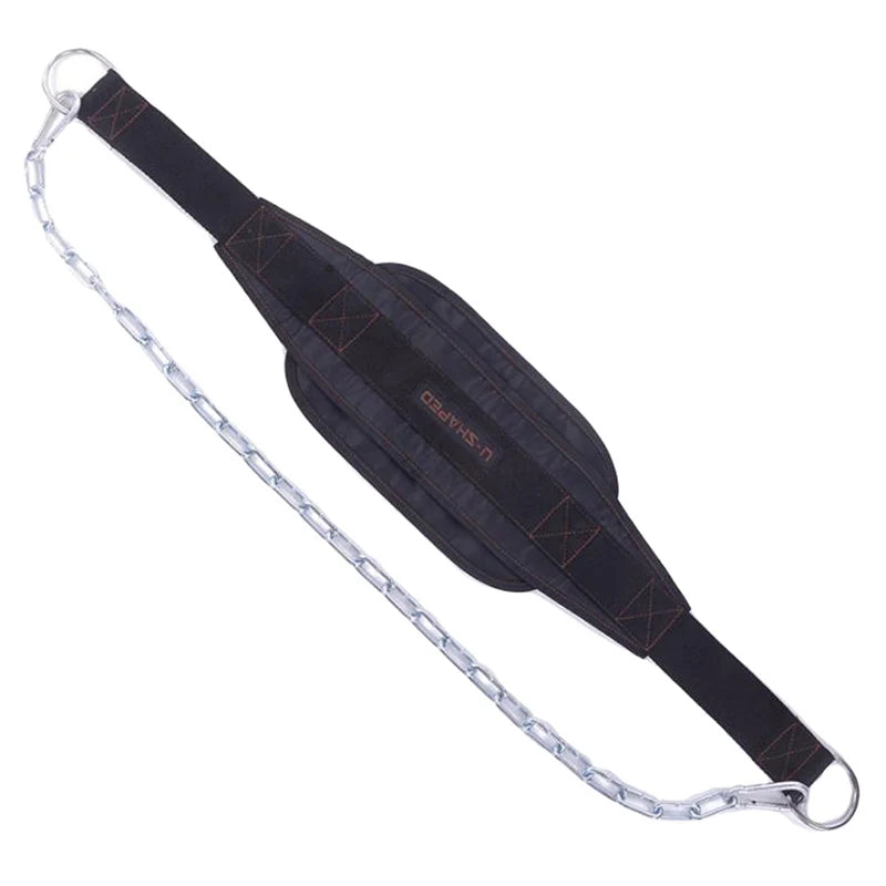 Thick Heavy Duty Weight Lifting Belt with Chain Dipping Belt Pull Up Chin Up Kettlebell Barbell Fitness Bodybuilding Gym Belt