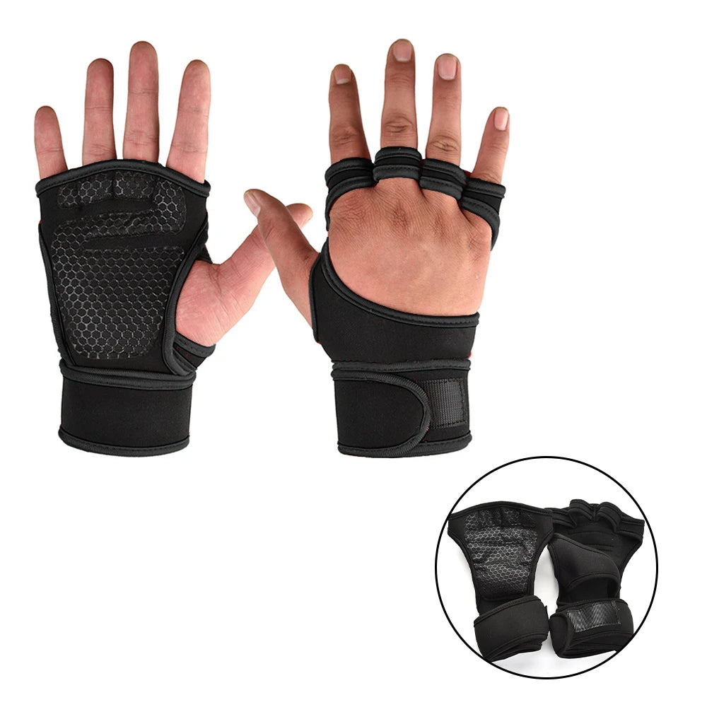 Gym Gloves with Wrist Wrap, Full Protection, Super Breathable Weight Lifting Workout Gloves Exercise Cross Training Cycling