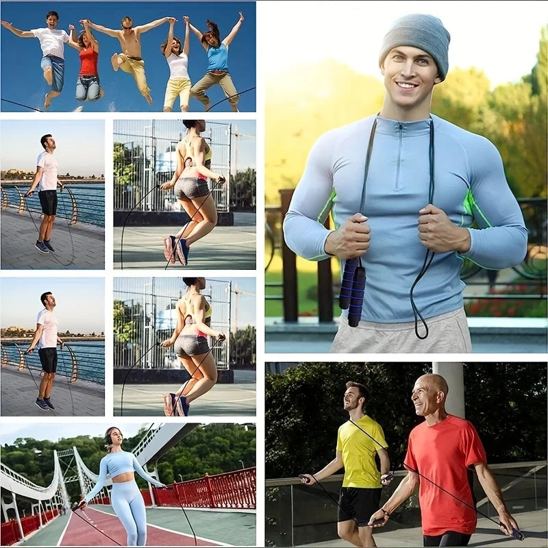 Adjustable Fitness Jump Rope Tangle-Free Fast Workout Rope with Ball Bearing Swivels for Men Women Aerobic Exercise Jump Rope