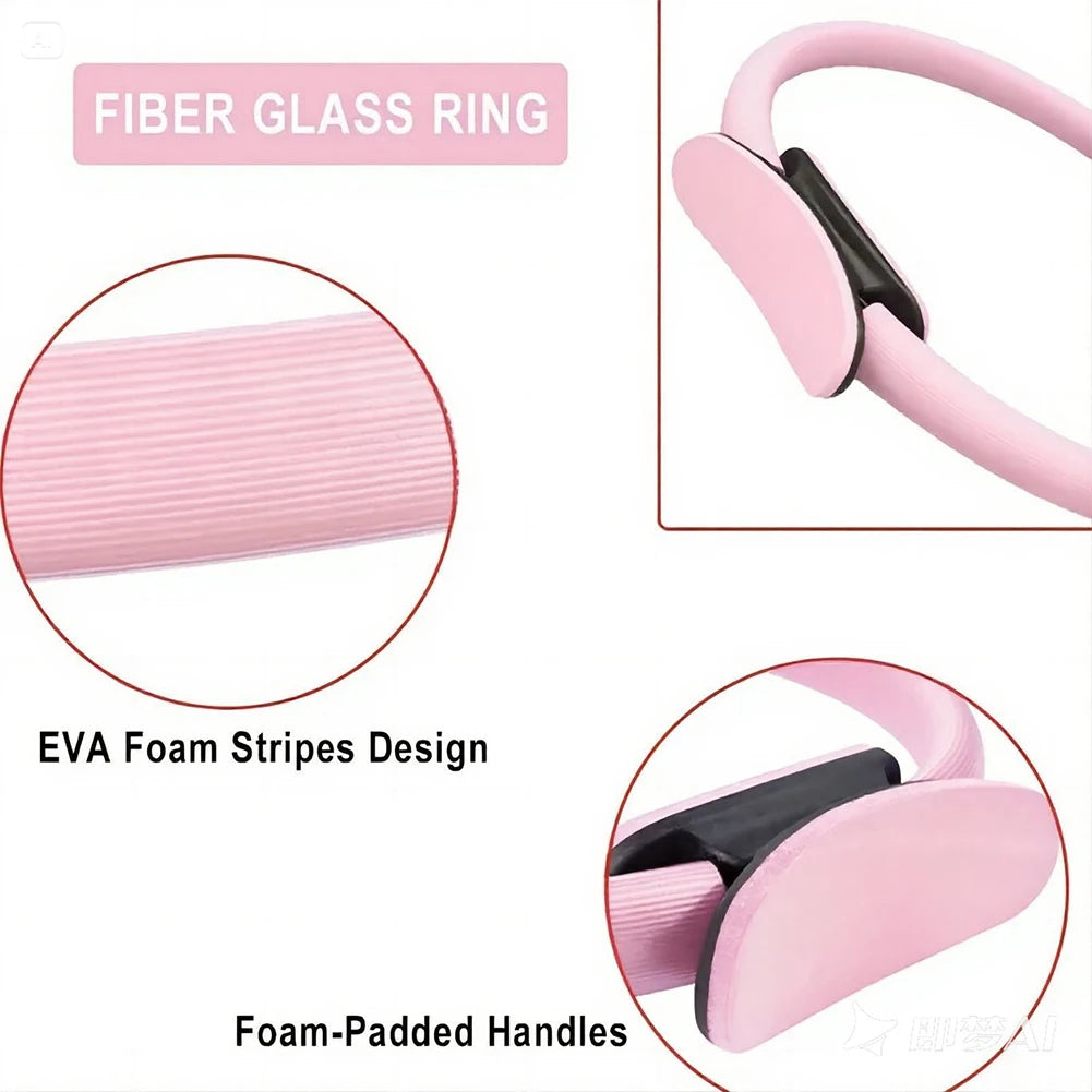 Pilates Ring Fitness Ring with Non Slip Handles Fitness Circle Flexible Resistance Exercise Equipment for Thighs Abs and Legs