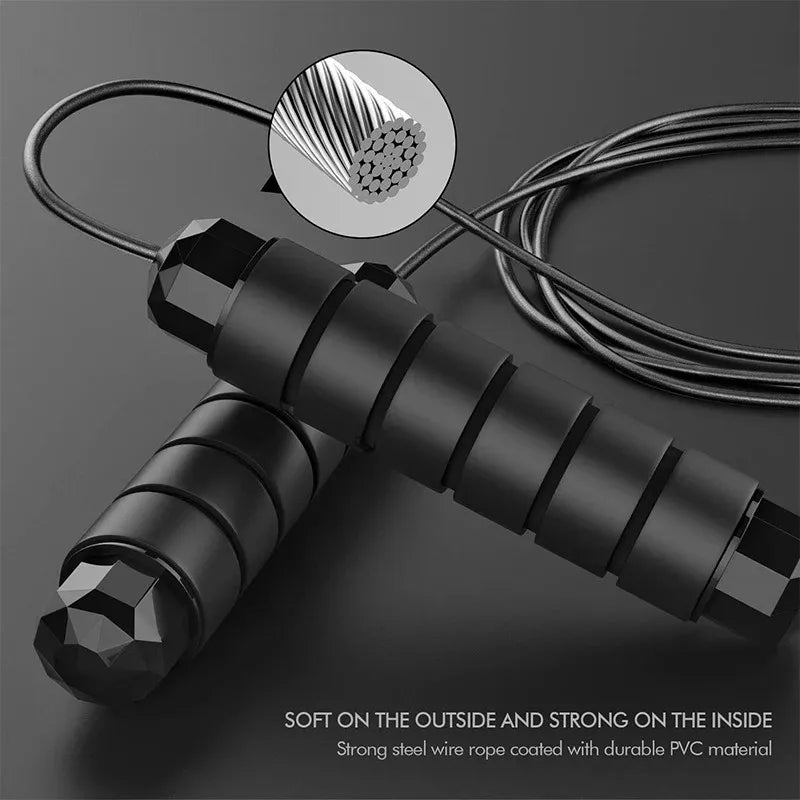 Adjustable Fitness Jump Rope Tangle-Free Fast Workout Rope with Ball Bearing Swivels for Men Women Aerobic Exercise Jump Rope