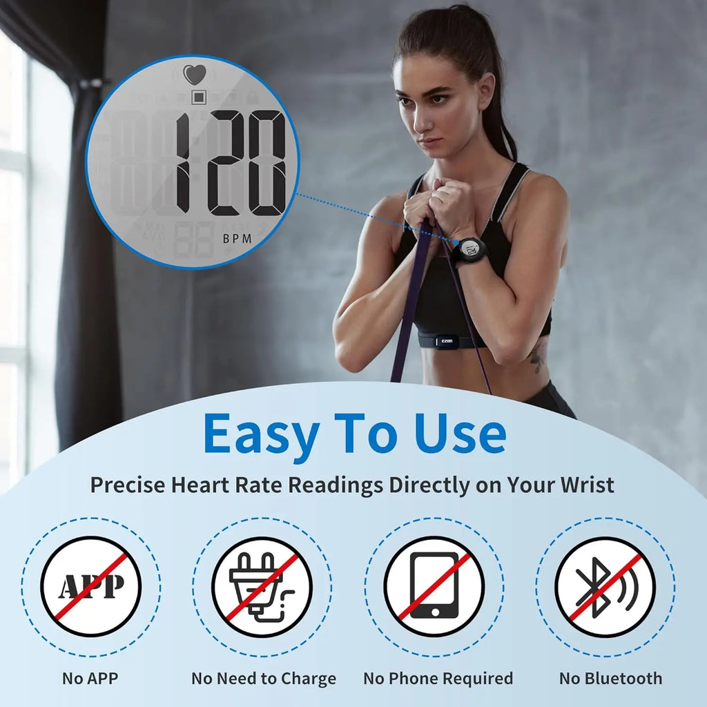 Heart Rate Monitor Men Women Outdoor Running Cycling Sports Digital Watches With Chest Strap Fitness Sensor Counter