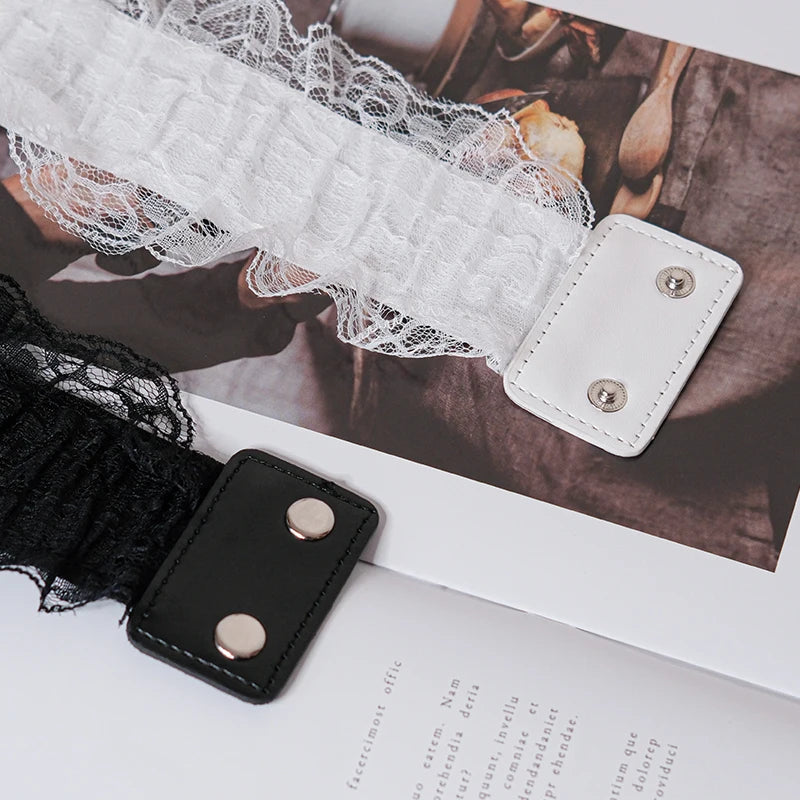 Waist belt for women wide black and white summer Korean version fashion retro match with dress suit lace edge versatile ins belt