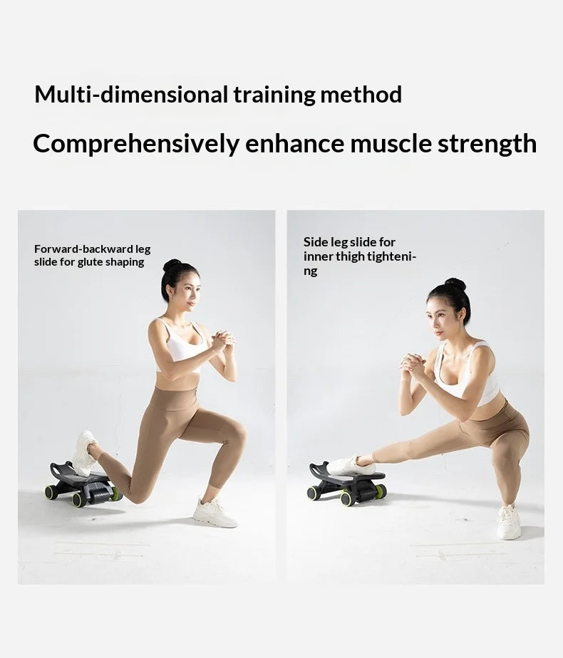 Ab Roller With Elbow Support Ab Roller Board Core Workout Machine With 4 Wheels Mini Pilates Reformer For Home Gym With Knee Pad