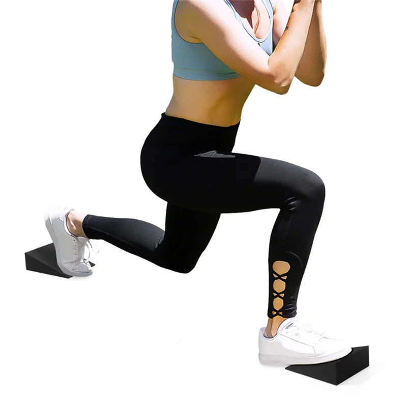 HOES-2Pcs Yoga Wedge Blocks EVA Yoga Wedge Stretch Slant Boards Exercise Yoga Block Pilates Wedge Squats Fitness Accessories