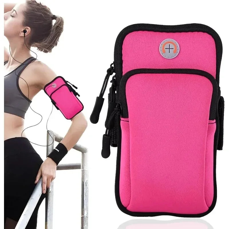 Running Armband Phone Holder with Headphone Jack Neoprene Waterproof for Gym Workout Hiking Outdoor Sports