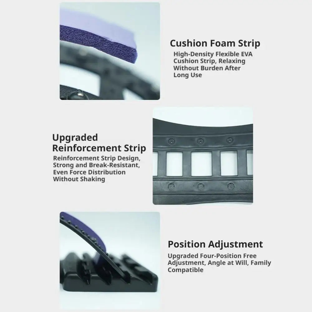 Lumbar Stretcher Massager Multi Level Adjustable Back Cracker Spine Correction Board Yoga Waist Fitness Support Traction Mat