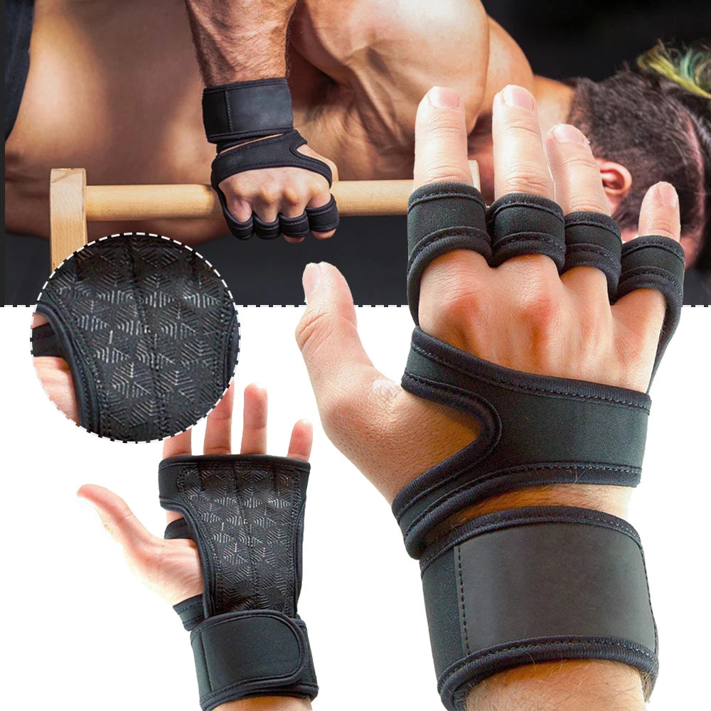 Gym Gloves with Wrist Wrap, Full Protection, Super Breathable Weight Lifting Workout Gloves Exercise Cross Training Cycling