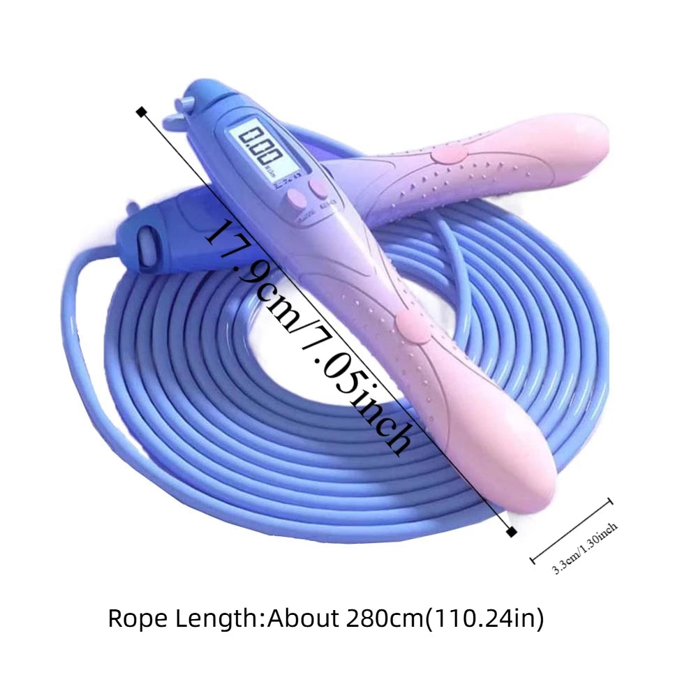 Non-slip Handle Counting Rope Skipping 2.8M Length Adjustable Jump Rope with Counter Alloy ABS Fitness Jump Rope Weight Loss