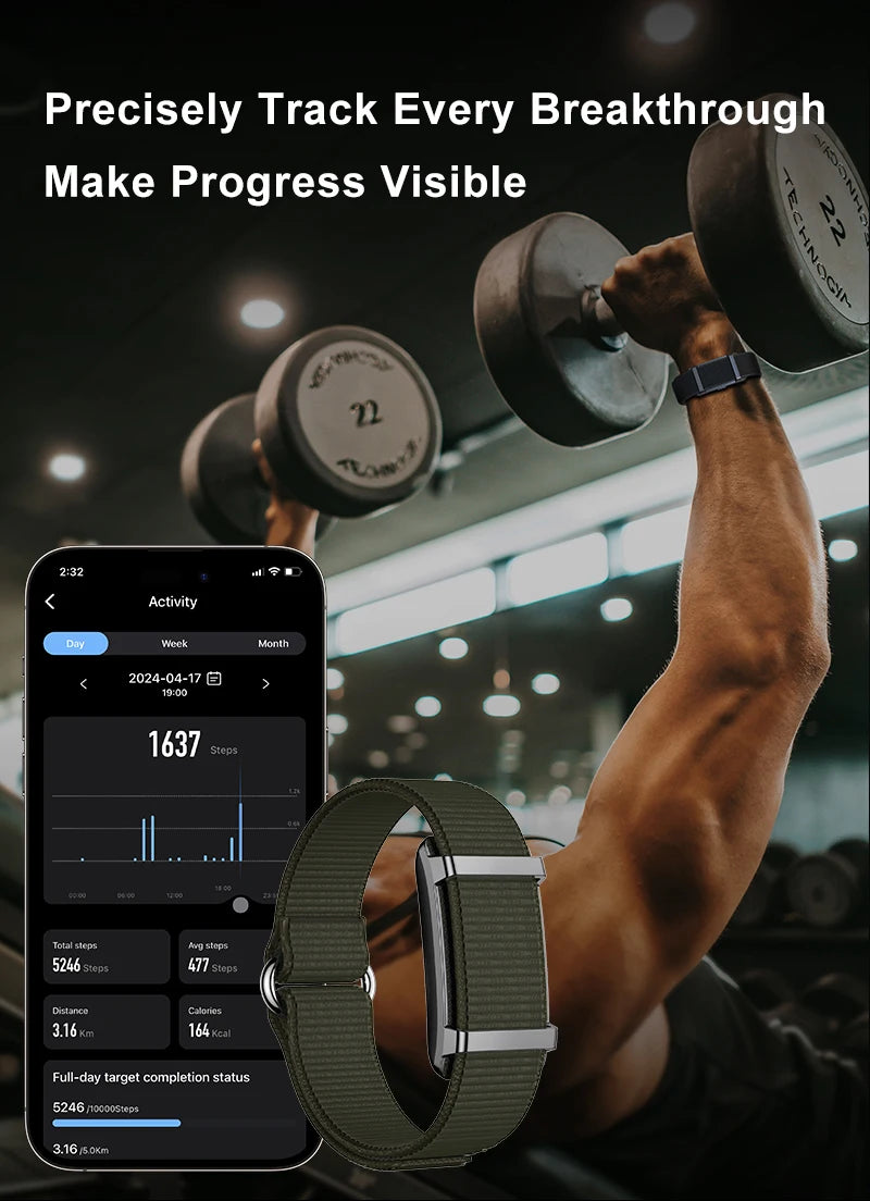 Smart Bracelet Sports Fitness Tracker Health Monitoring Step Count Heart Rate Sleep Tracking 1ATM Waterproof Smart Wristband