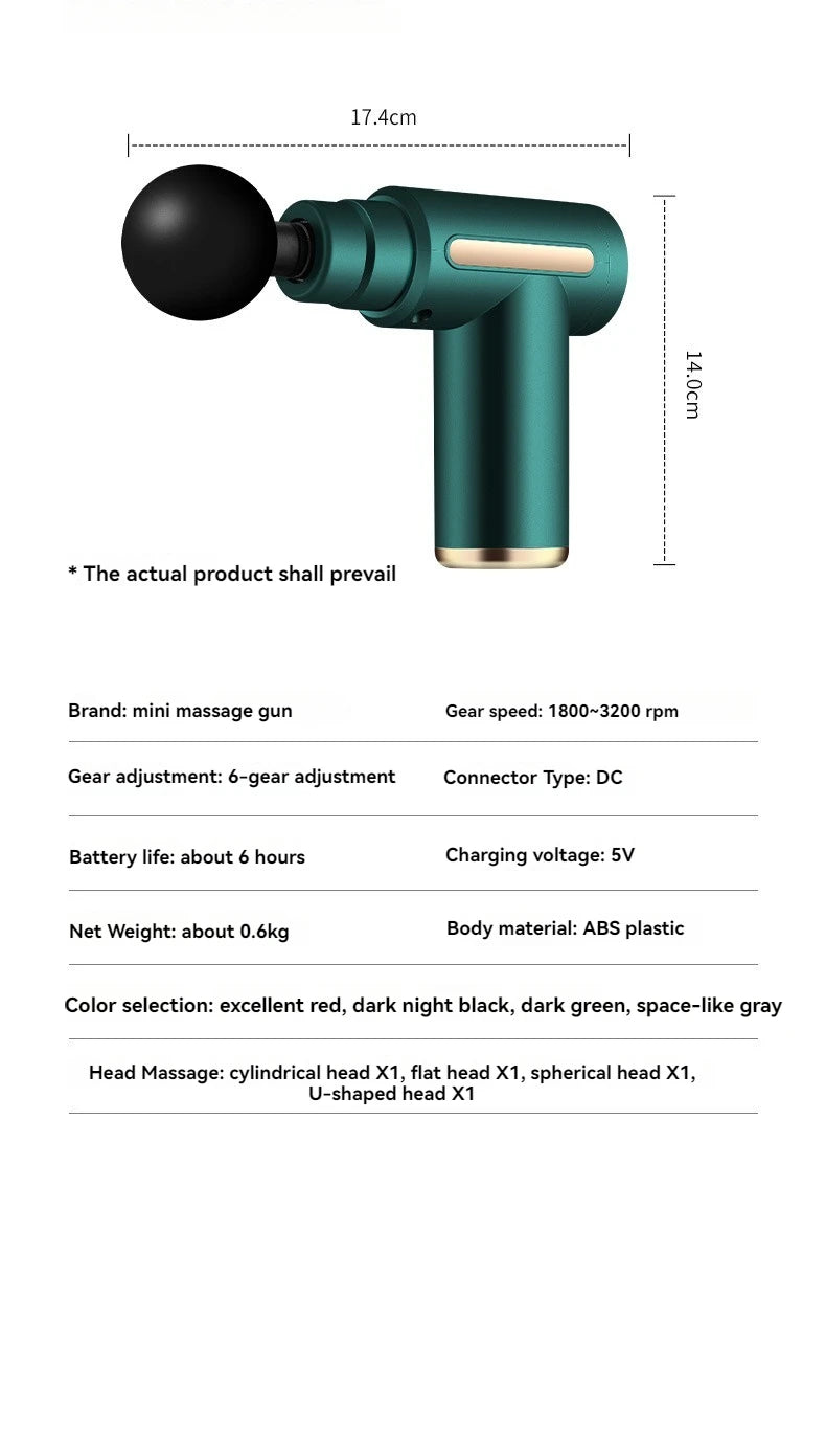 Mini Muscle Massage Gun Portable Deep Handheld Percussion Massager for Body Back Neck And Leg Pain Relief