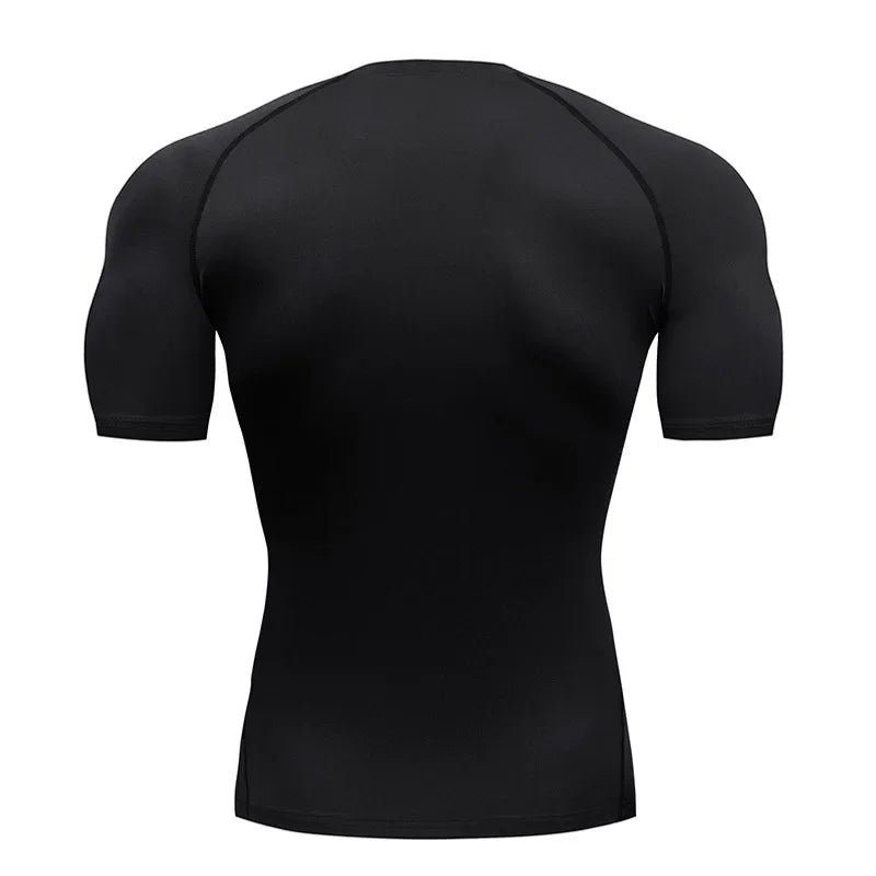 Men's Compression Shirt Anime Print Gym Sport Quick Dry Gym TShirts Fitness Athletic Undershirts Elasticity Tops Tee Summer Male