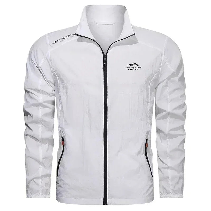 UPF100+ Men Summer Windbreaker Zip Pockets Uv Sun Protection Jackets Breathable Ultra-light Clothes Outdoor Skin Thin Coats Camp