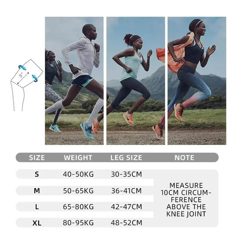 Knee Compressions Sleeve With Adjustable Straps Compression Bandage Protector Knee For Running Working Out Sport Wearing All Day