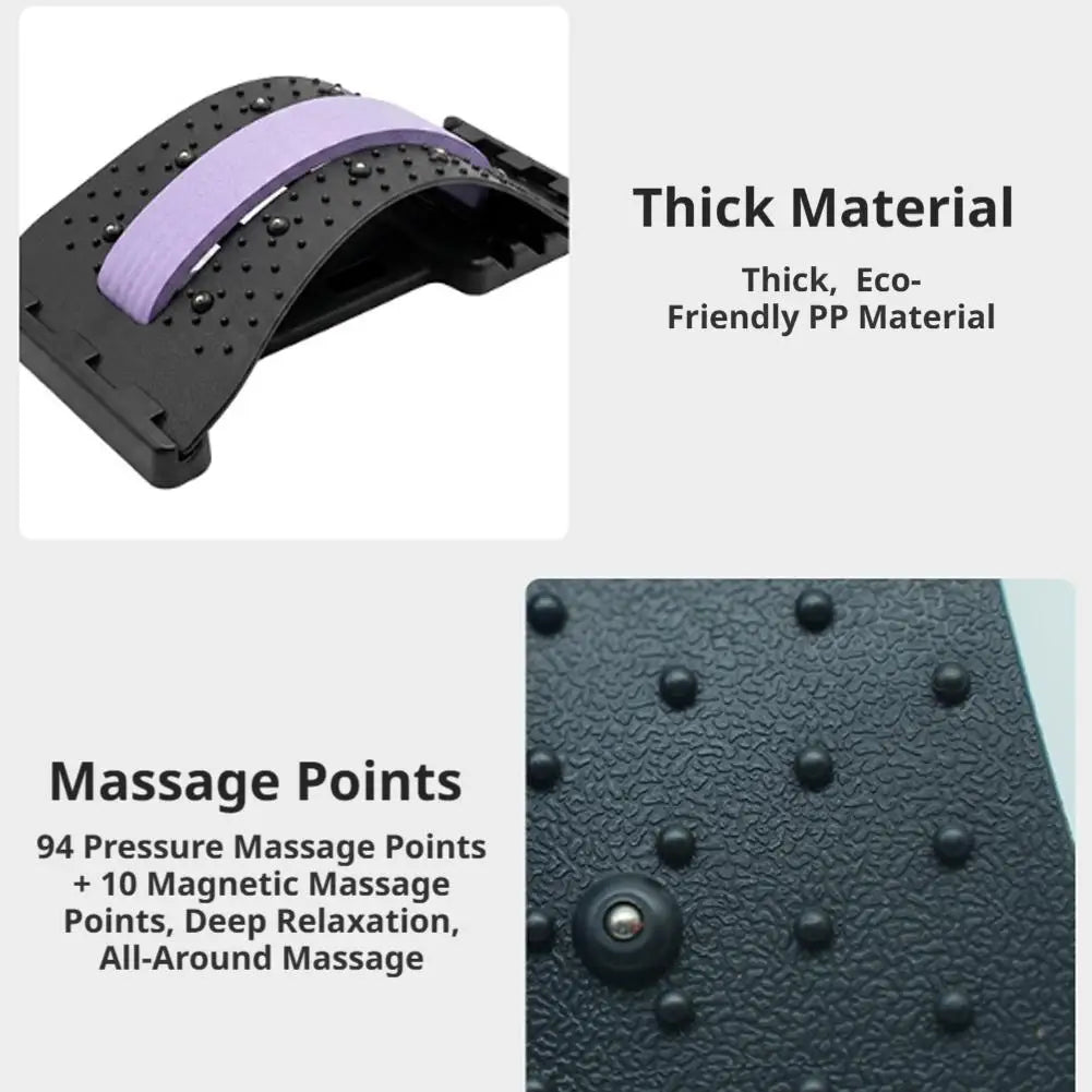Lumbar Stretcher Massager Multi Level Adjustable Back Cracker Spine Correction Board Yoga Waist Fitness Support Traction Mat