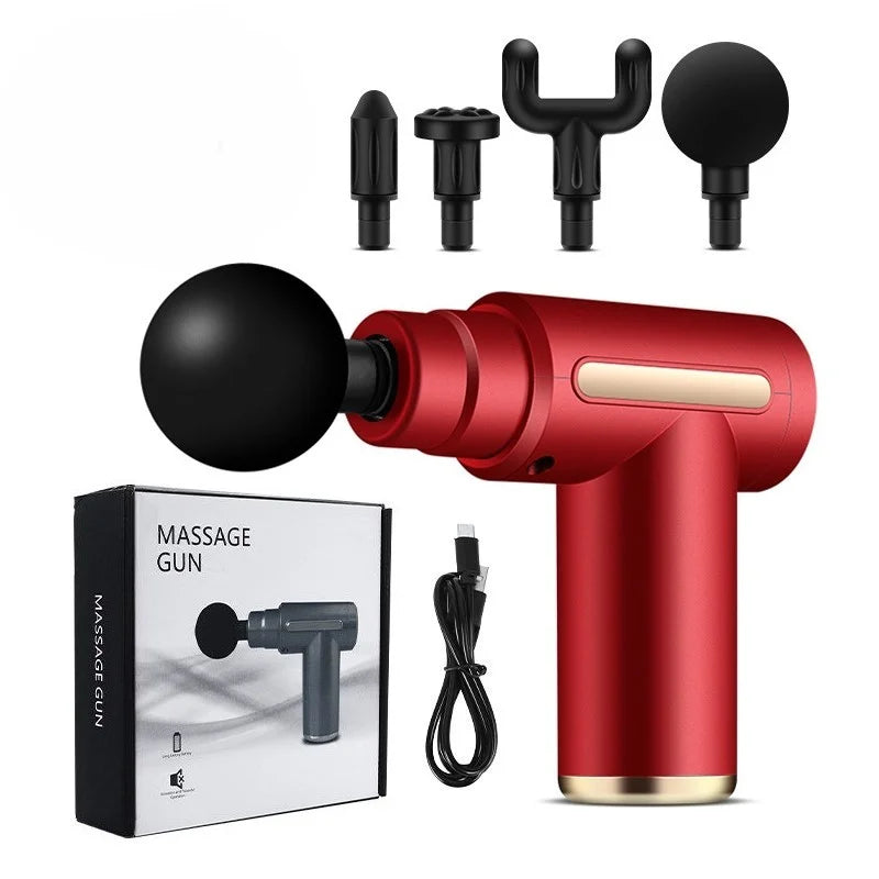 Mini Massage Gun – 6-Speed Muscle Relaxation Massager with 4 Heads for Foot, Neck & Body