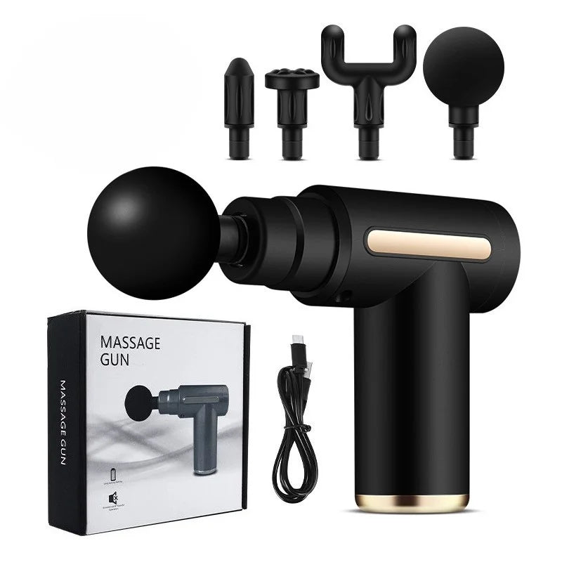 Mini Massage Gun – 6-Speed Muscle Relaxation Massager with 4 Heads for Foot, Neck & Body