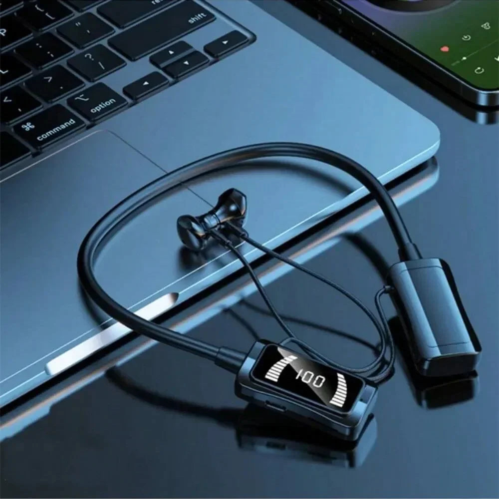Wireless Sports Earbuds Bluetooth-compatible 5.3 Neckband Earphones with Noise Cancelling for Fitness Gym and Biking
