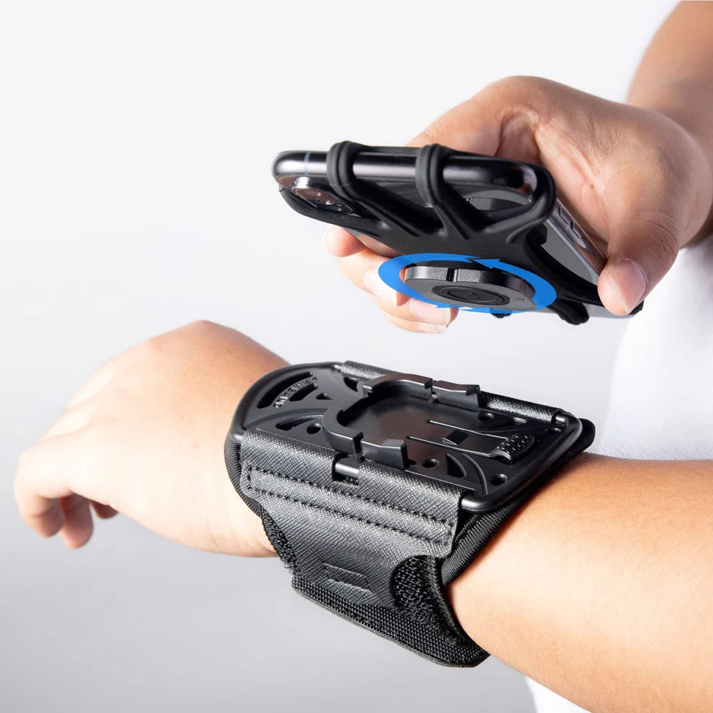 Wristband Phone Holder Mobile Removable 360°Rotating Running Phone Wrist Bag Takeaway Navigation Arm Bag for Fitness Cycling